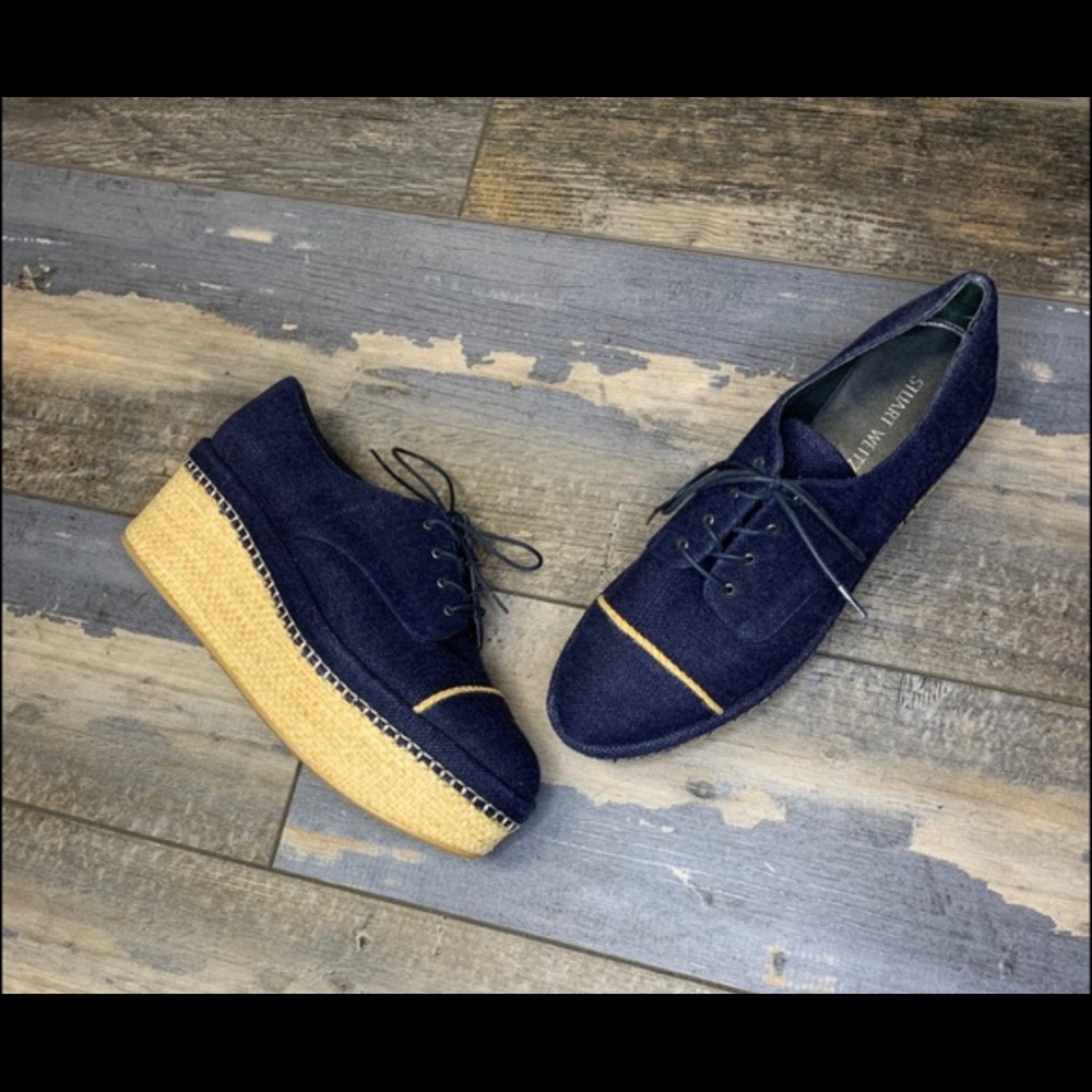 Denim platform size 9, denim , platform